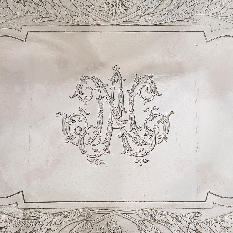 A French silver tray, maker's mark of Charles Mérite, before year 1892.