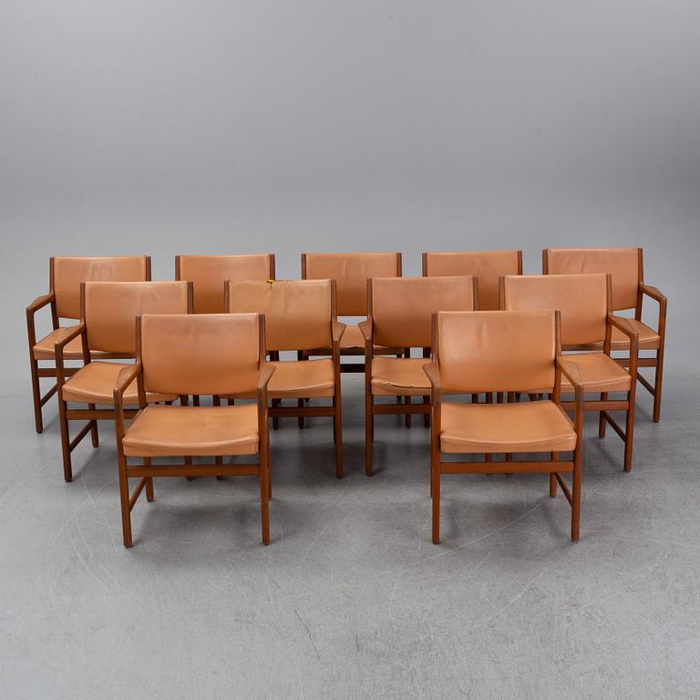 Eleven 1960's teak armchairs by Karl Erik Ekselius for JOC Vetlanda.