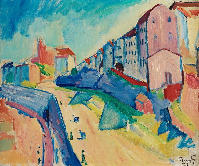 Isaac Grünewald, View over Katarinavägen, Södermalm, Stockholm.