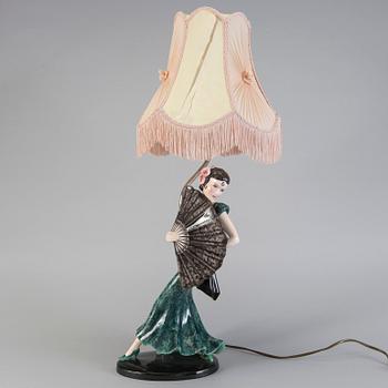 STEFAN DAKON, bordslampa, flintgods. Goldscheider, 1930-tal.