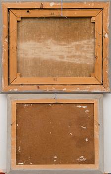 PAAVO SAINIO, 2 pcs, oil on canvas and hardboard, signed, 1950s-60s.