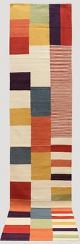 A runner, flat weave, ca 390 x 80 cm.