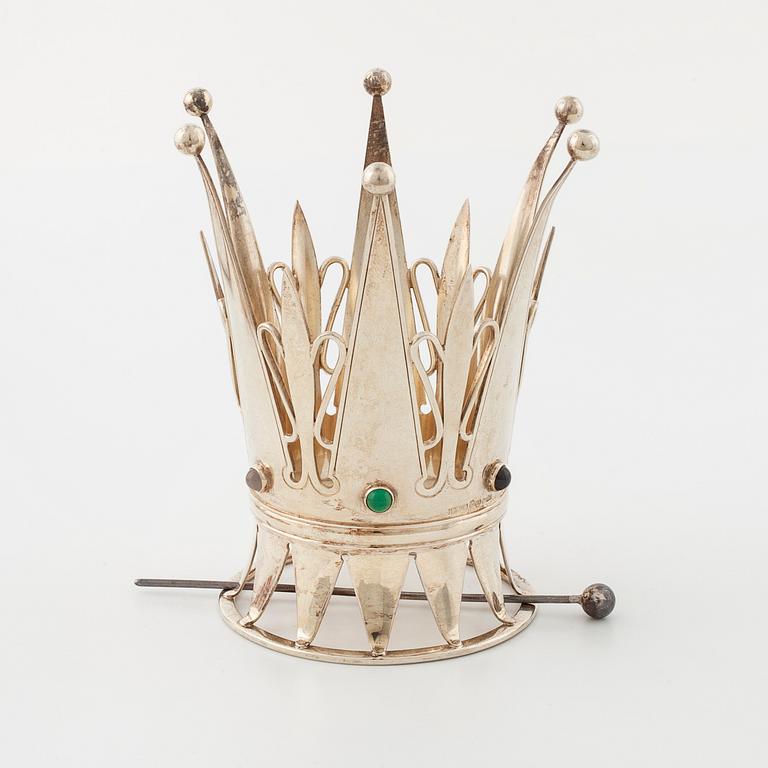 A bridal crown set with cabochon-cut gemstones by Tore Eld, Ceson, Göteborg 1955.
