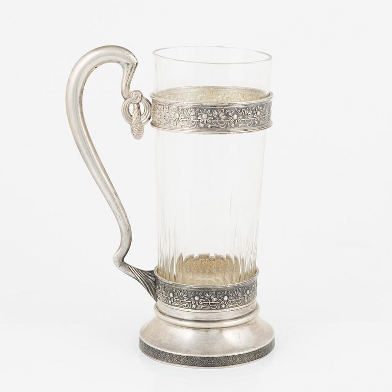 A Russian Silver Teaglass Holder, Moscow 1908-26.