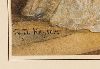 Nicaise de Keyser, watercolours, 2, signed.