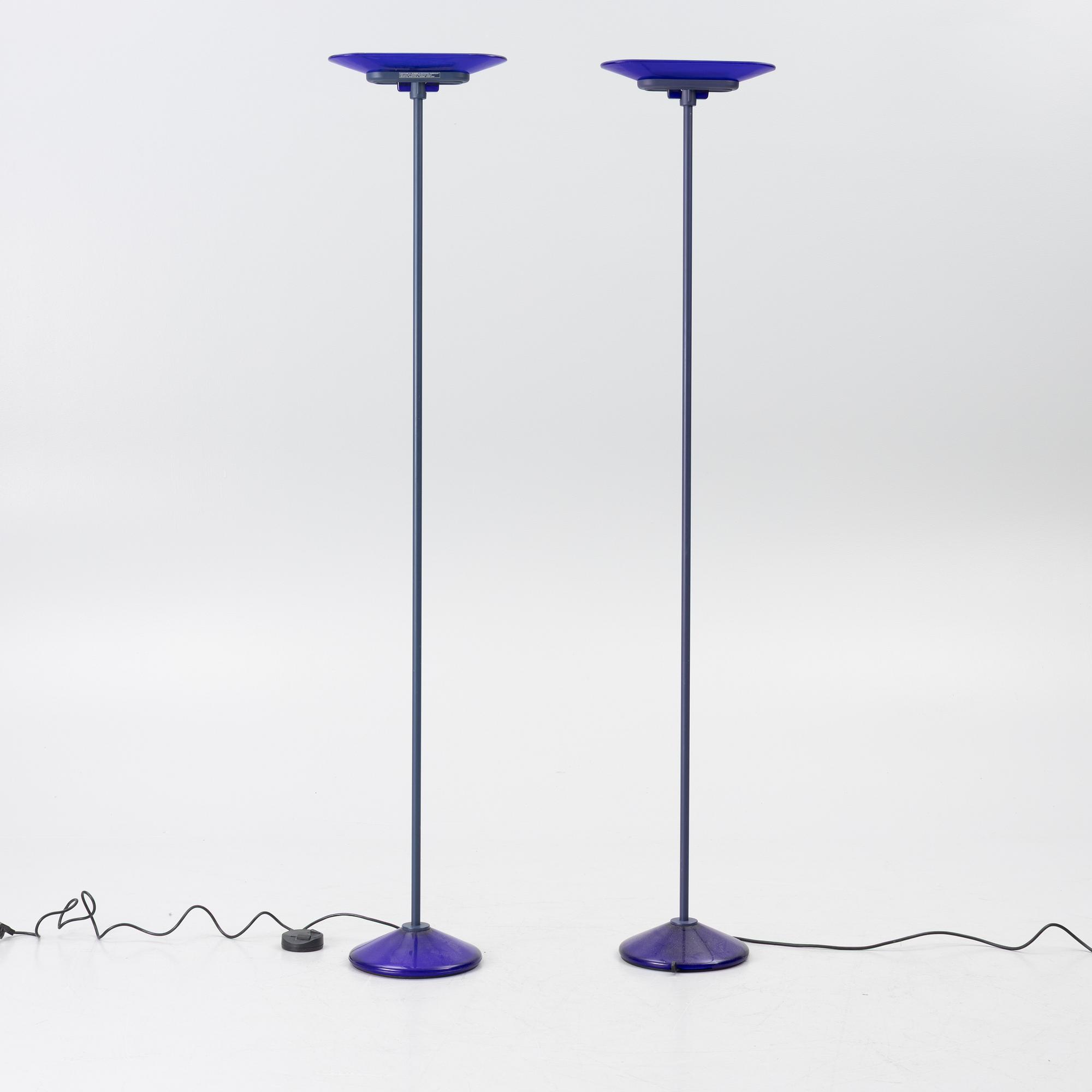 Perry King, Santiago Miranda & Gianluigi Arnald, a pair of floor lamps, "Jill", Arteluce, Italy.