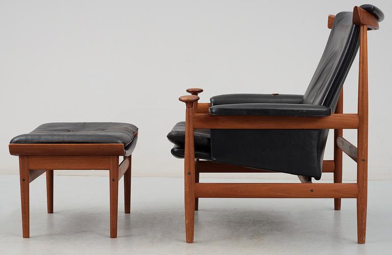 A Finn Juhl "Bwana" easy chair with ottoman, France & Son, Denmark 1960's.