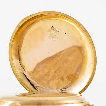 Pocket watch, 18K gold, minute repeater, chronograph, 57 mm.
