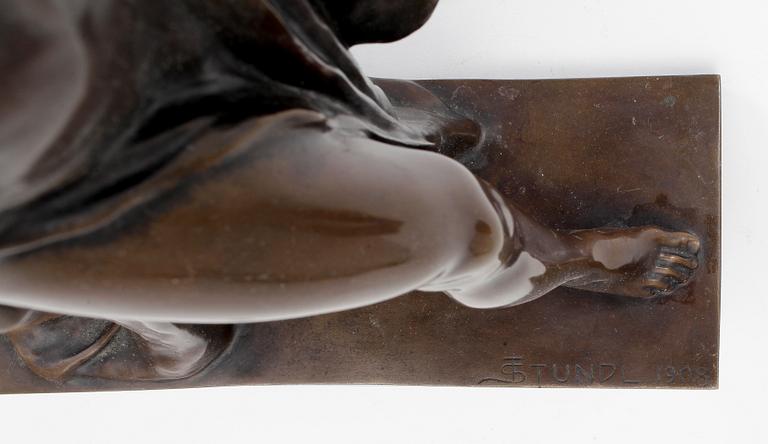 THEODOR STUNDL. Efter. Skulptur, brons. Signerad.