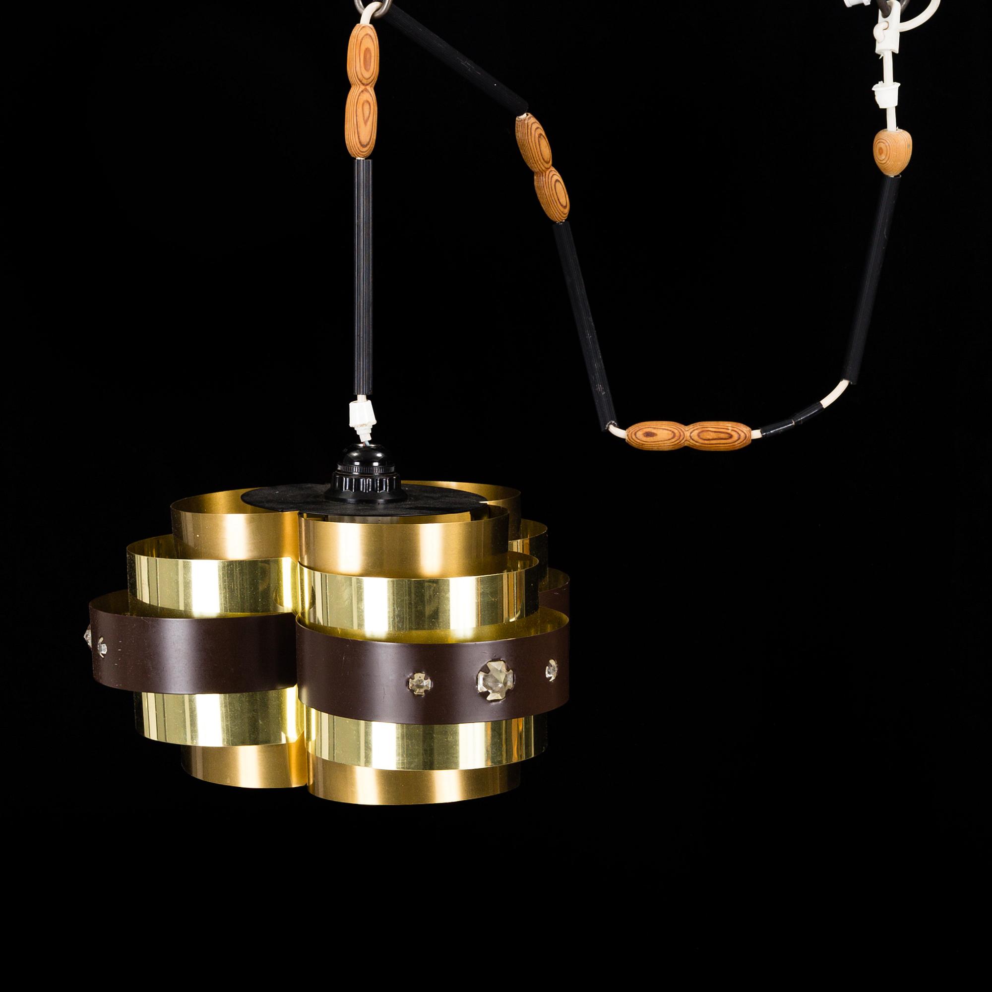 WERNER SCHOU, taklampa, för Coronell Electro, Danmark, 1960-tal. Höjd (endast lampa) ca 20 cm.