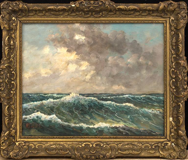 UNKNOWN ARTIST, OIL ON PANEL. SIGNED W.LOS. First half of half of 20th century.