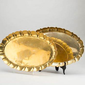 FIRMA LARS HOLMSTRÖM ARVIKA, brickor, 2 st, mässing, Arvika Konstsmide, 1900-talets andra hälft.