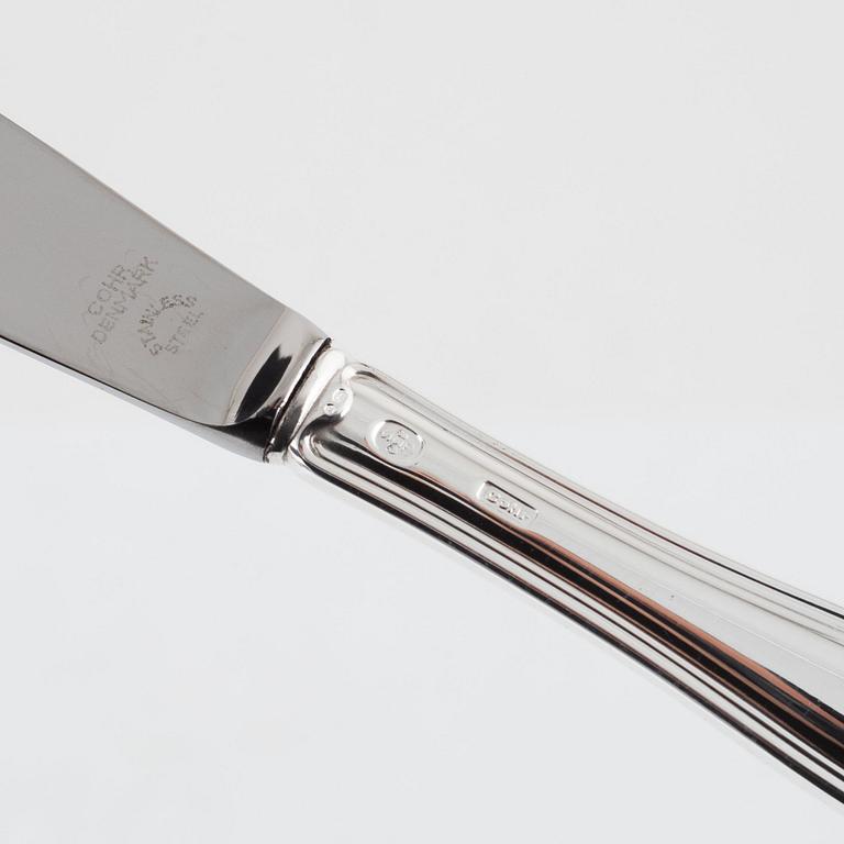 A Danish Silver Sandwich Cutlery, 'Old Danish', Cohr, with Swedish import mark (24 pieces).