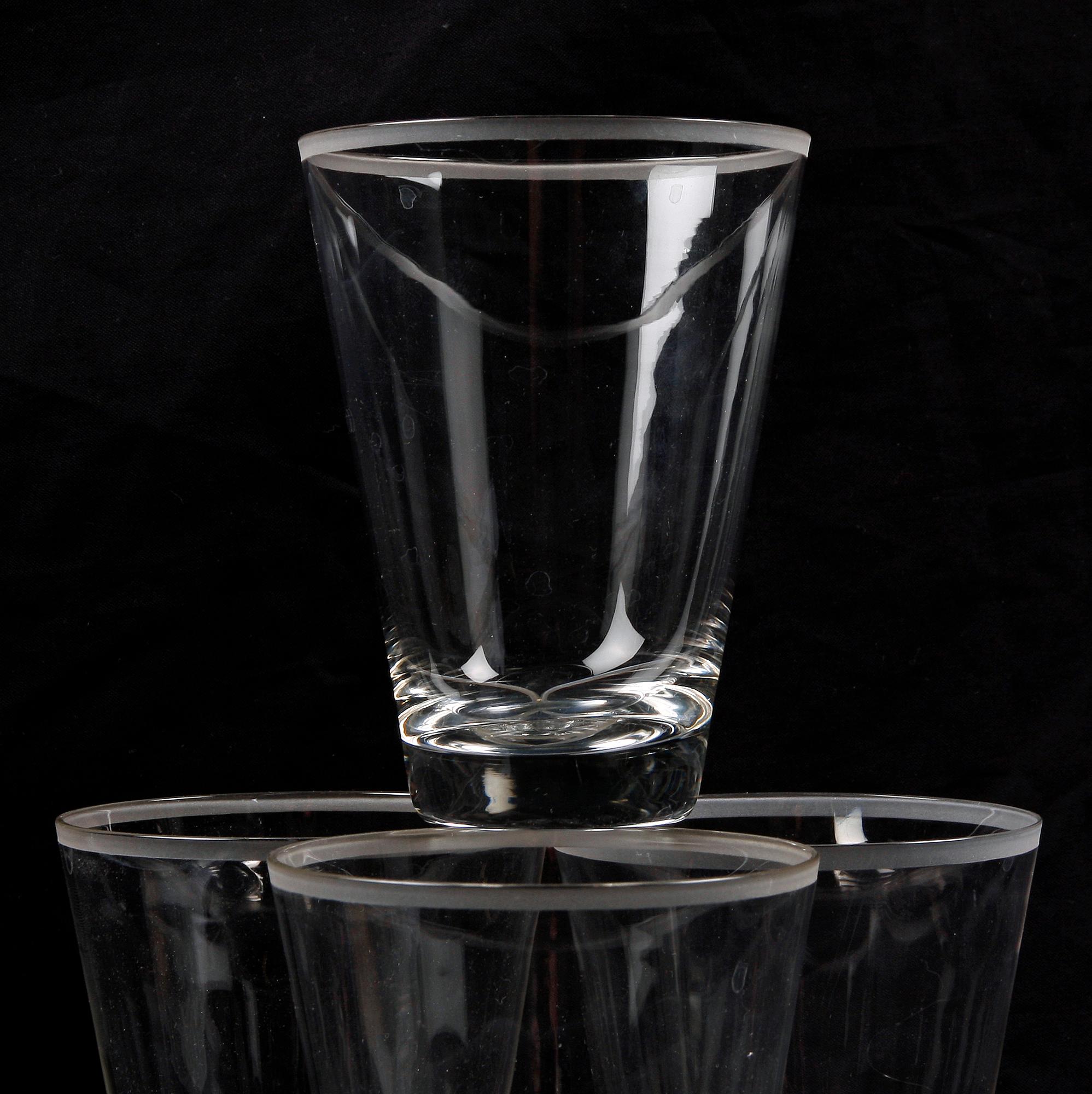 GROGGLAS, 10 st, Orrefors. 1920/30-tal.