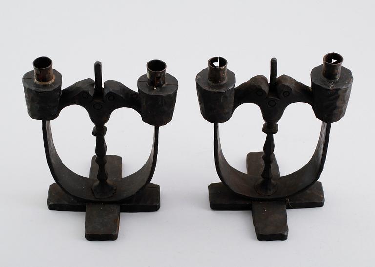 KANDELABRAR, 1 par, sannolikt Matts Eriksson i Taserud, 1900-talets första hälft.