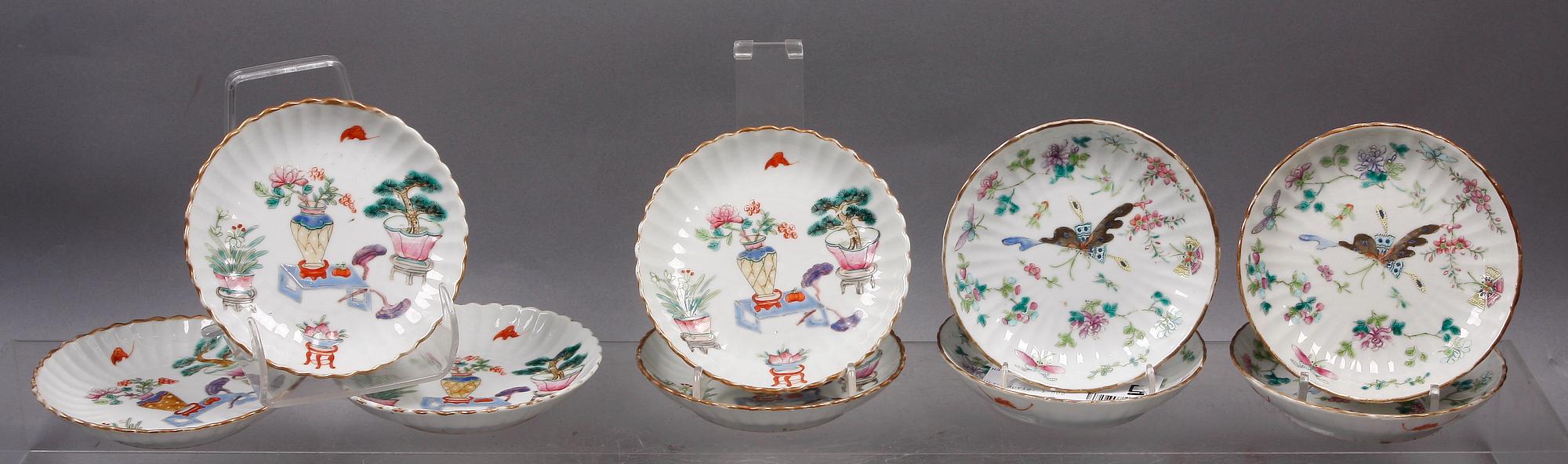 FAT, 9 st. Porslin, Kina, 1800-tal.