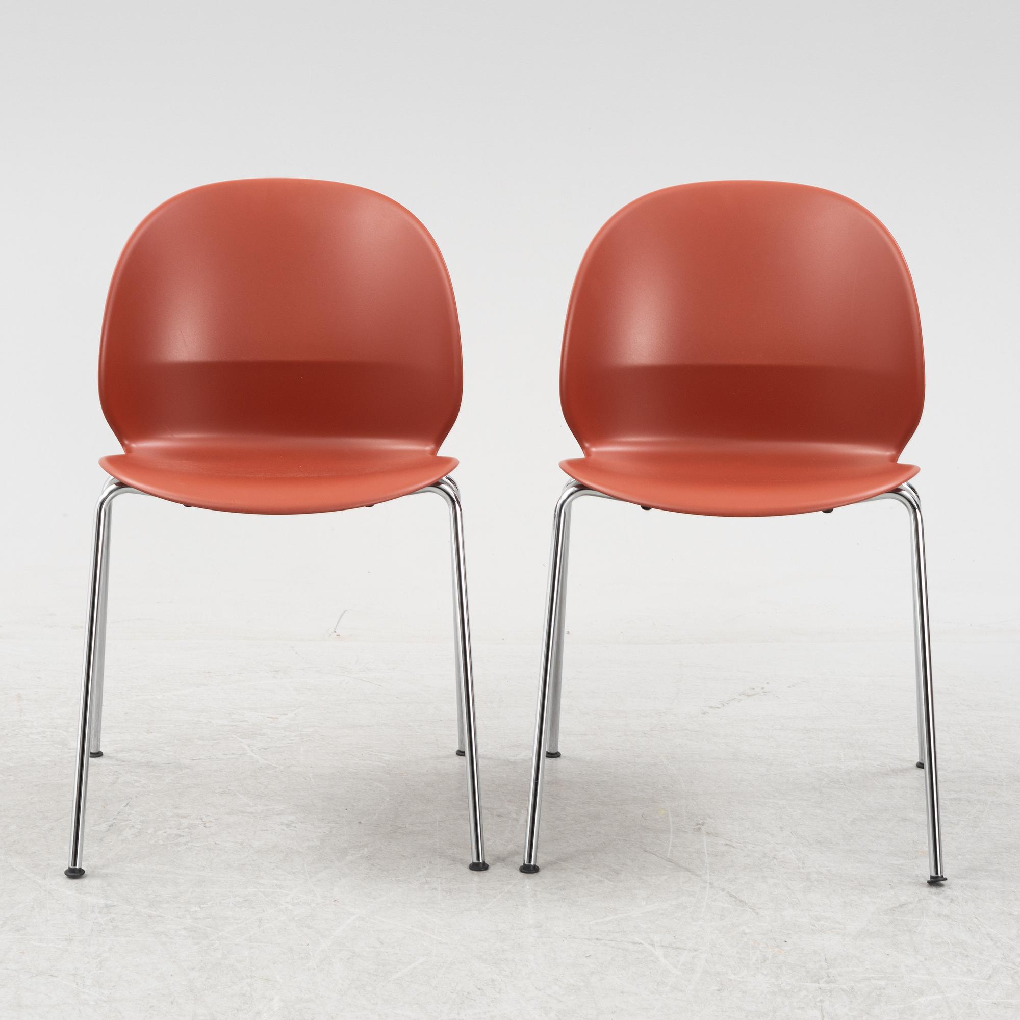 Nendo, a set of eight model 'N02-10 Recycle chairs, Fritz Hansen, Denmark, 2020.