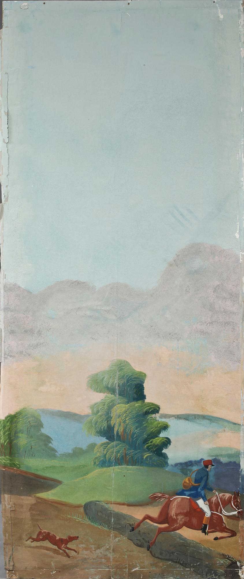 MÅLAD TAPET, 16 delar, 1800-tal.