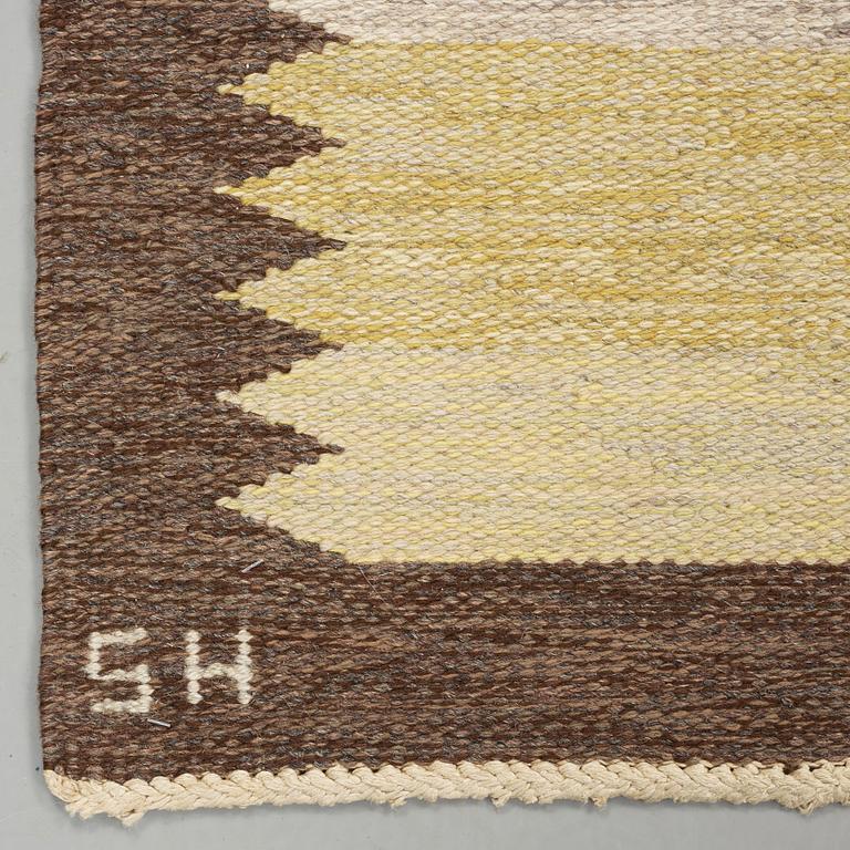 Berit Koenig, A RUNNER, "Viggen", flat weave, 259 x 123,5 cm, signed SH BK.