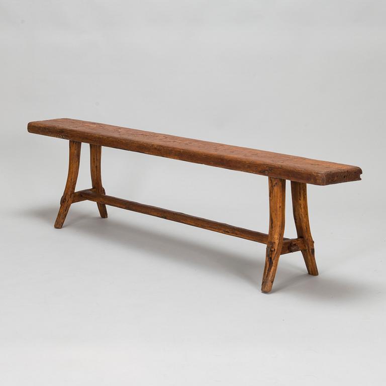 A 19th-century Finnish folk art bench.