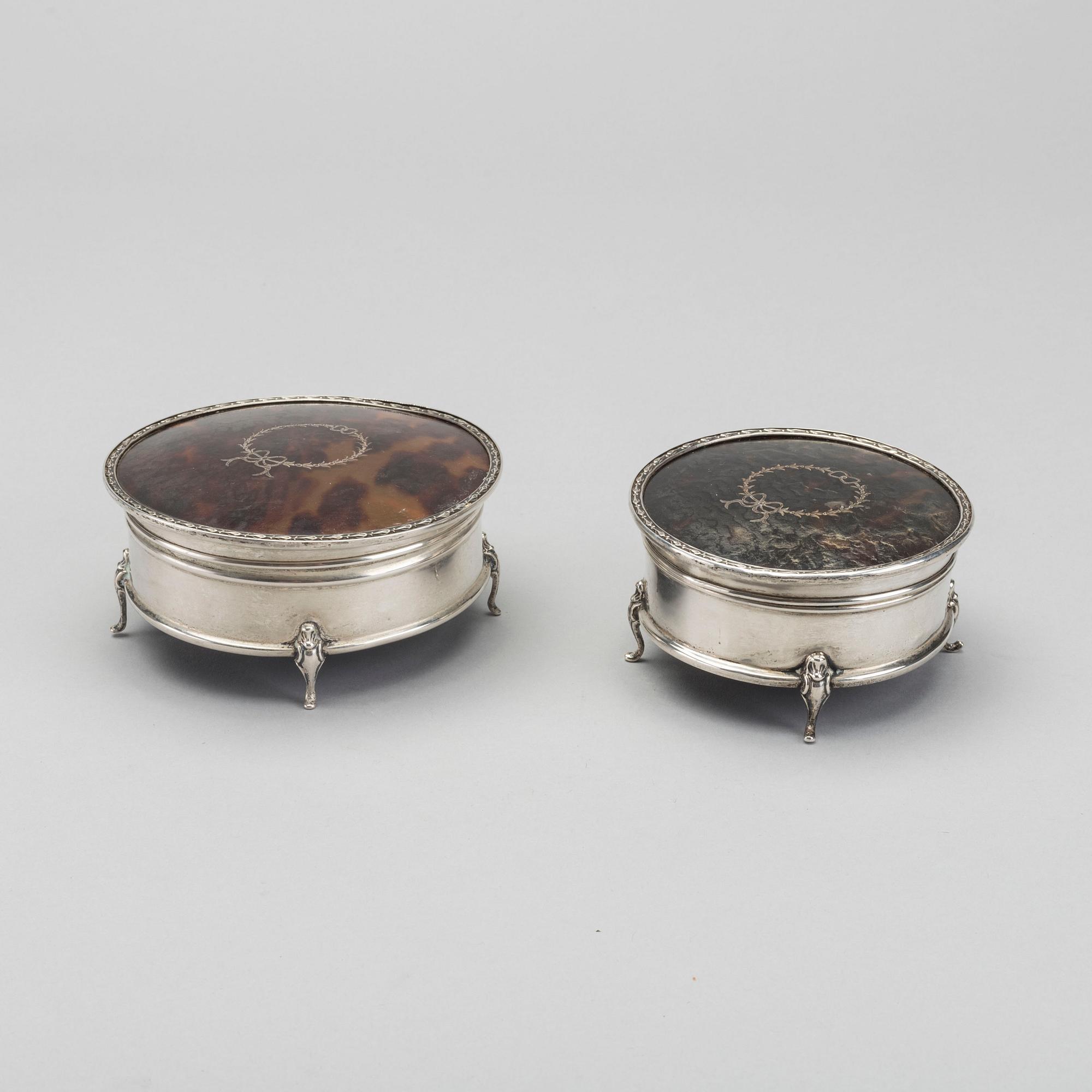 TOILETTSET 5 dlr silver och sköldpadd Birmingham 1920-tal.