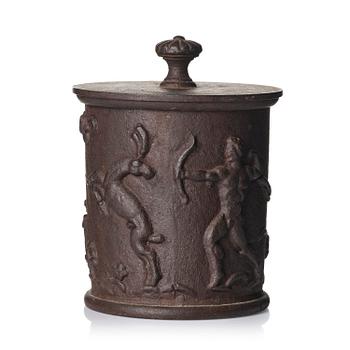 14. Carl Elmberg, a ”Tobaksburk N:r 1” tobacco jar with lid, Näfveqvarns bruk.