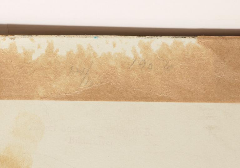 Adolf Hallman, mixed media on paper panel, signed.