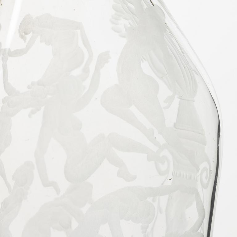 Simon Gate, a bottle with stopper, Orrefors.