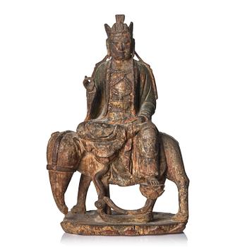 1061. A wooden sculpture of Samantabhadra on an elephant, Ming dynasty (1368-1644).