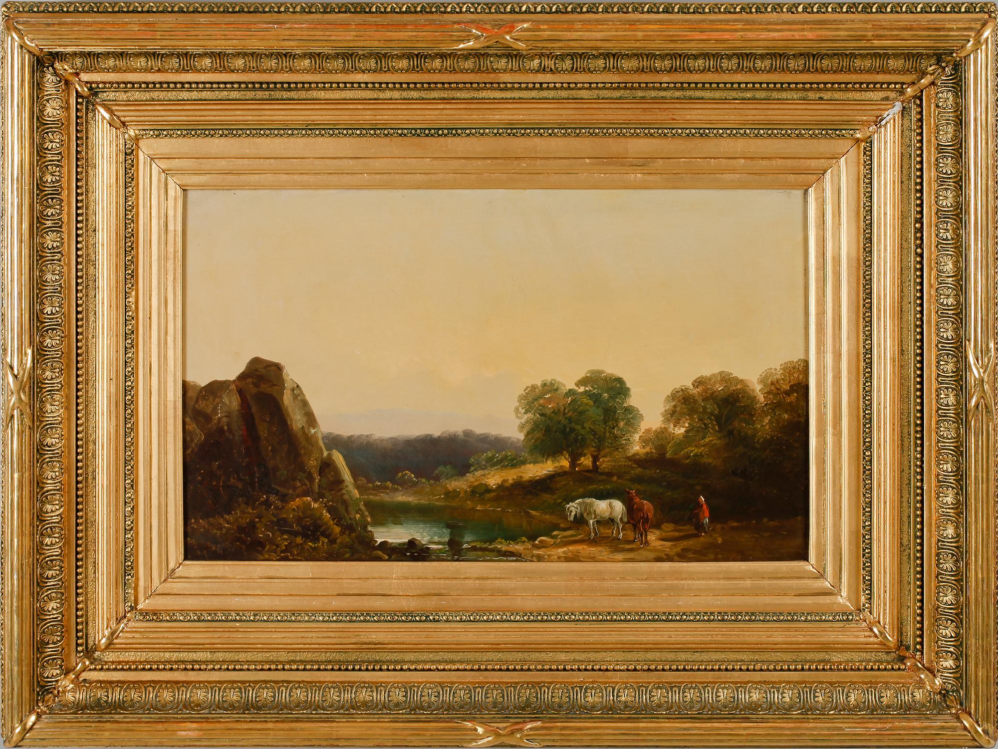 OKÄND KONSTNÄR, olja på duk, England, 1800-tal, otydligt sign.