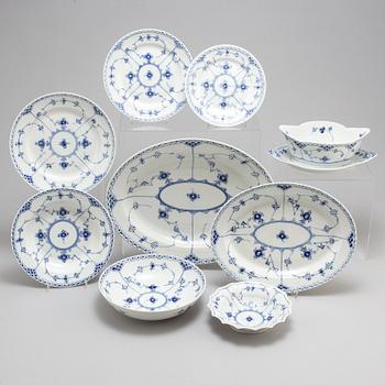 ROYAL COPENHAGEN, a part 'Musselmalet' porcelain dinner service, Denmark (53 pieces).