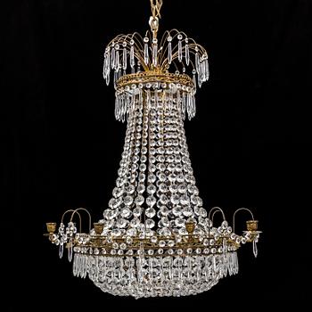 A gustavian style chandeier from the second half of the 20th century.