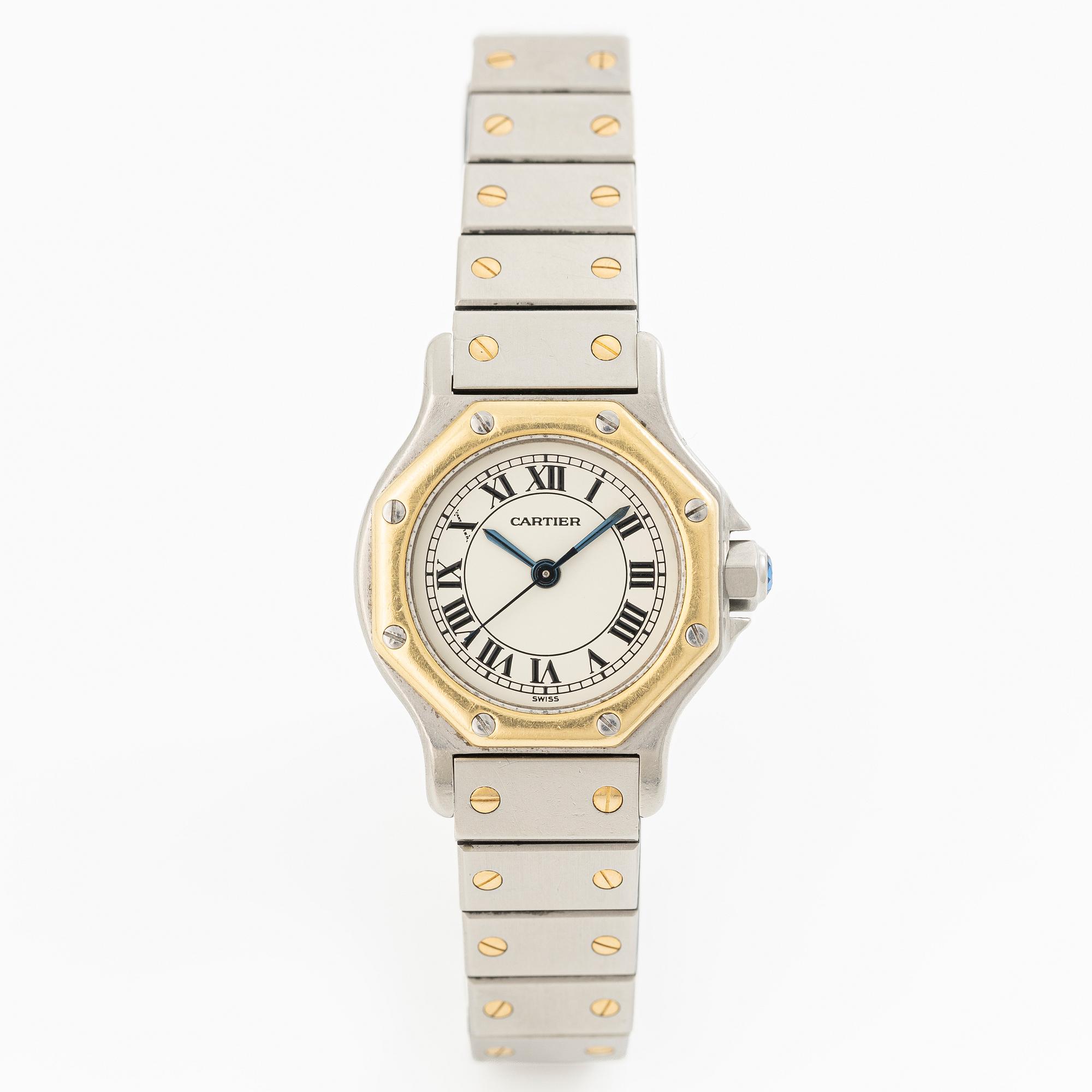 Cartier, Santos Octagon, armbandsur, 24 mm.