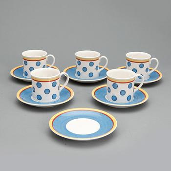 KAFFESERVIS, 5+1 delar, porslin, "Twist Anna" Villeroy & Bosch, Tyskland.