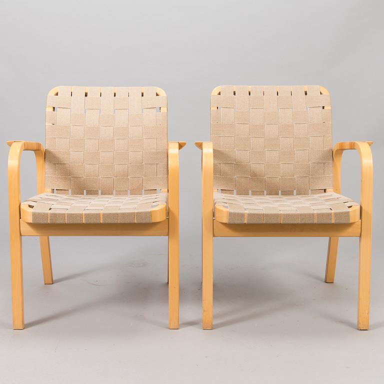 ALVAR AALTO, A set of four '45' armchairs, Artek, Finland 1980s.