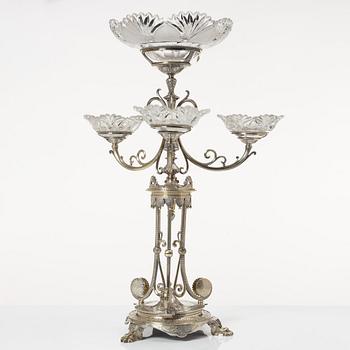 Bordsuppsats, nysilver, Elkington & Co, England, 1862.