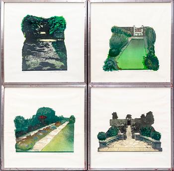 Ivor Abrahams, a set of four serigraphs in colour signd dated and numbered 75 36/55.