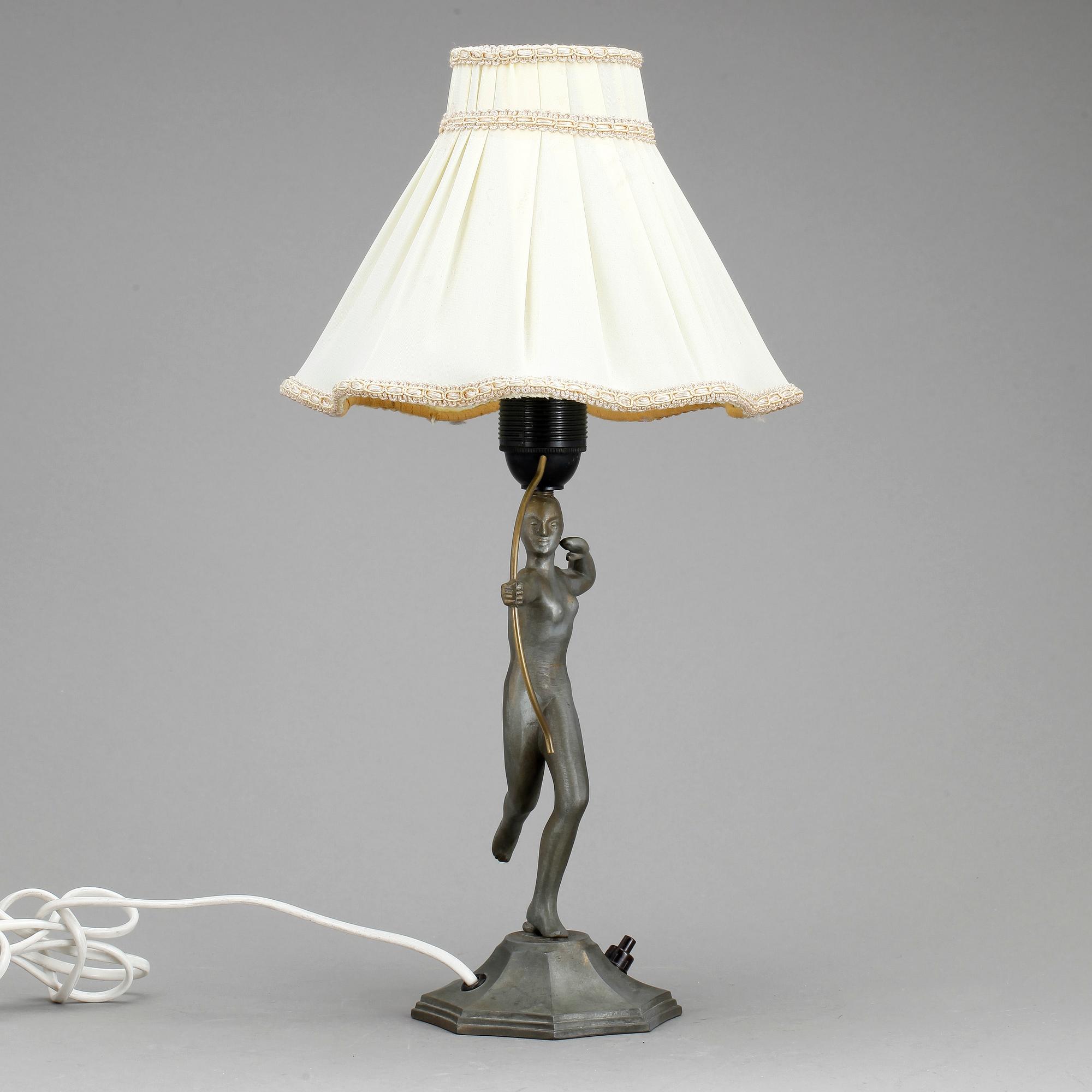 BORDSLAMPA, stjärnmetall, 1930-tal, märkt undertill.