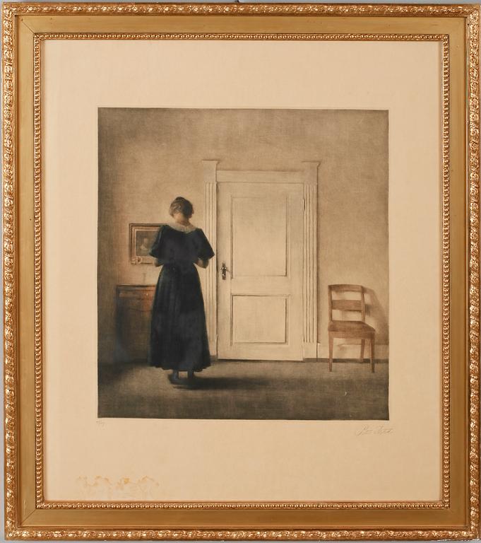 PETER ILSTED, mezzotint, sign och numr 57/75.