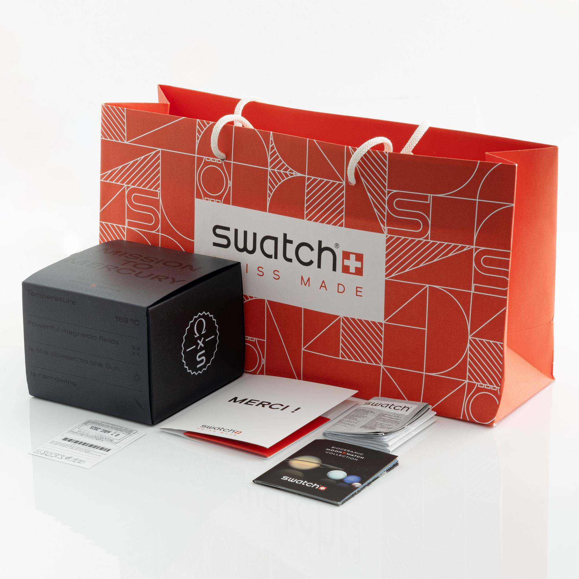 Swatch/Omega, MoonSwatch, Mission to Mercury, kronograf, armbandsur, 42 mm.