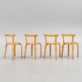 Alvar Aalto, stolar, 4 st, modell 69, Artek, Finland, 1900-talets andra hälft.