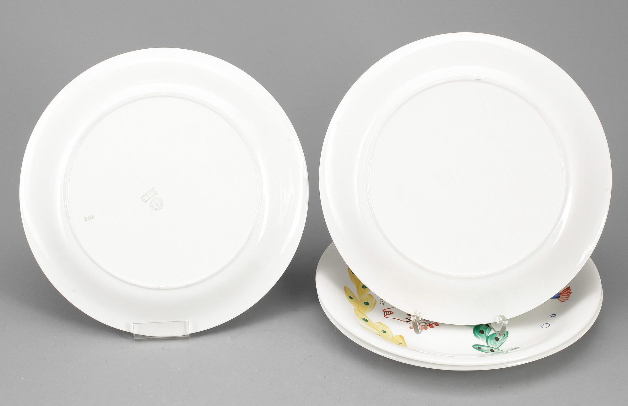 TALLRIKAR, 4 st, flintgods, "Löja", Stig Lindberg Gustavsberg.