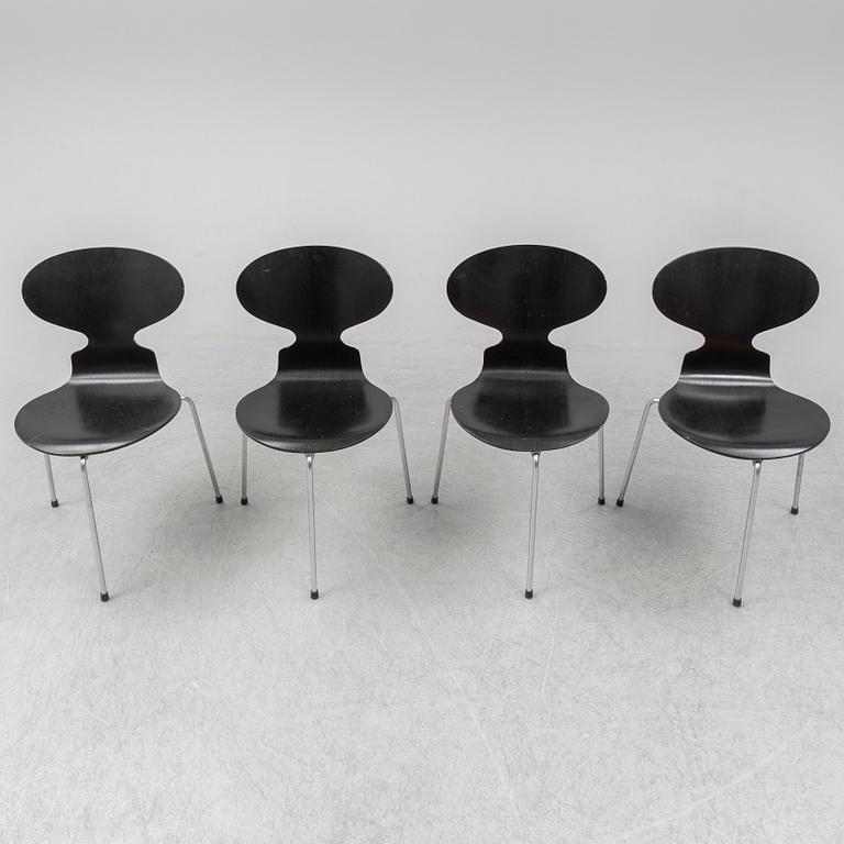 ARNE JACOBSEN, stolar, 4 st, "Myran", Fritz Hansen, Danmark, 1971.