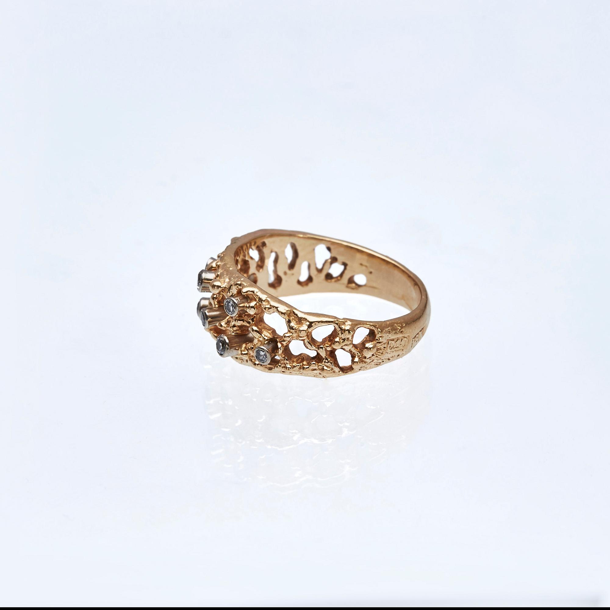 RING, 18K guld med briljantslipade diamanter, ca 0.08 ct.