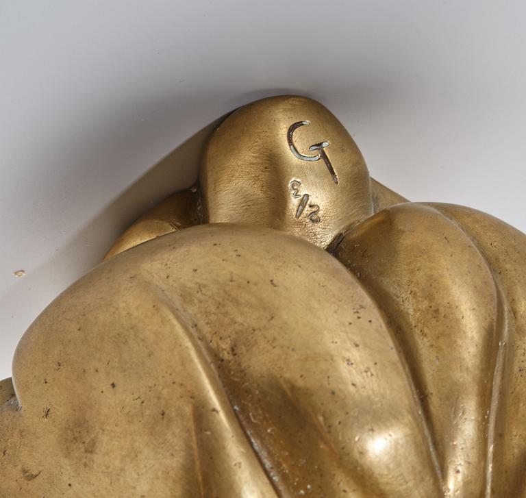 OKÄND KONSTNÄR,skulptur,mässing, numrerad 2/3. samt monogramsignerad CT.