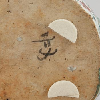 A large Chinese famille rose buddha, 20th century.