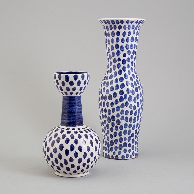 Two ceramic vases by Vicke Lindstrand for Upsala-Ekeby.