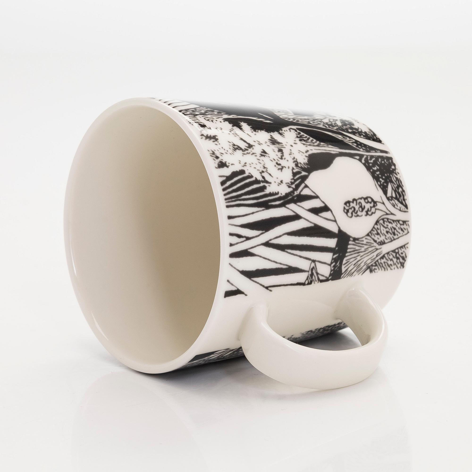A Moomin mug, 'Moomintroll daydreaming', vitro porcelain, Moomin Characters, Arabia 2005.