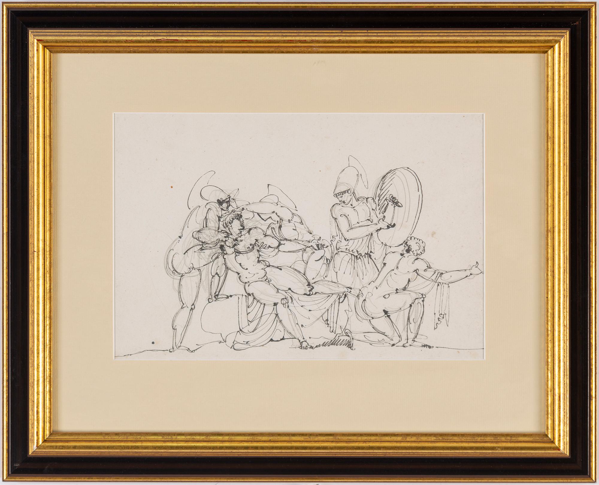LOUIS MASRELIEZ, attributed to, ink drawing.