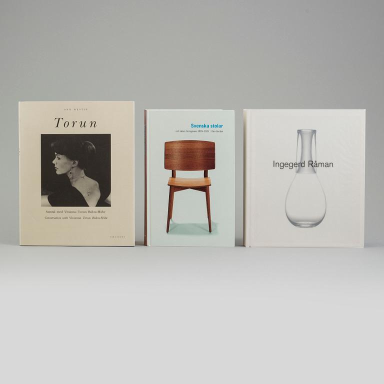 Seven books on Swedish glass, silver and furniture.